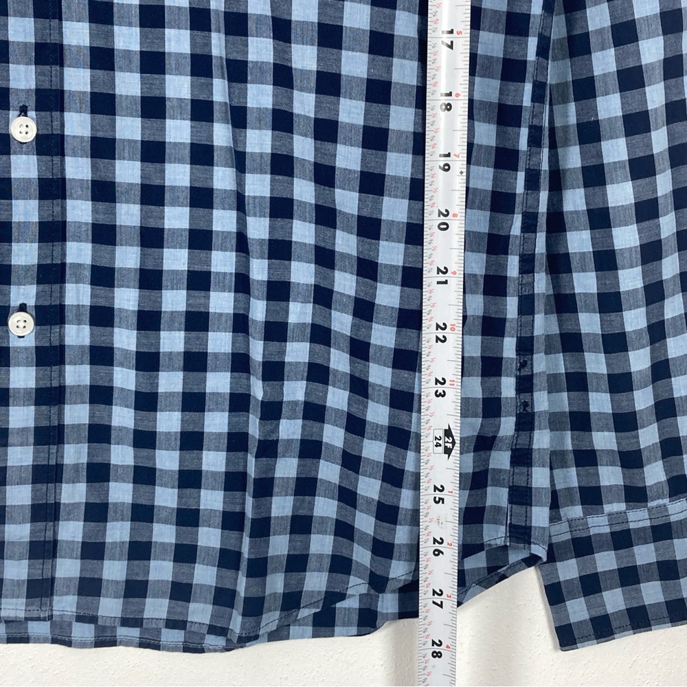 J. Crew Men's Medium Lightweight Slim Fit Gingham Button-Down Shirt Blue Cotton - Picture 8 of 16